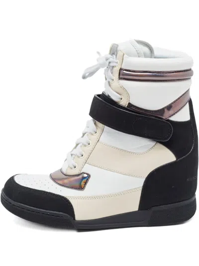 Pre-owned Marc Jacobs Vintage Leather Heeled Sneakers In White