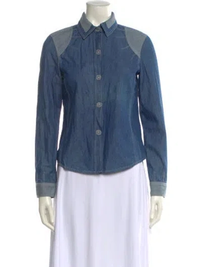 Pre-owned Marc Jacobs Vintage Long Sleeve Button-up Top In Blue
