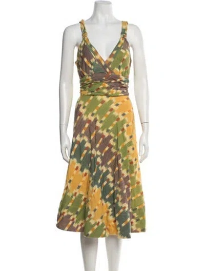 Pre-owned Marc Jacobs Vintage Midi Length Dress In Green/yellow