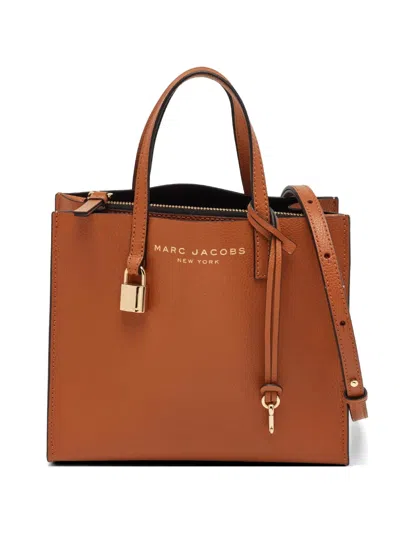 Pre-owned Marc Jacobs Vintage Mini Grind Leather Tote Bag In Brown