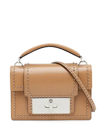 Pre-owned Marc Jacobs Vintage Mischief Studded Tote Bag In Brown
