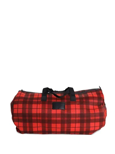 Pre-owned Marc Jacobs Vintage Plaid-pattern Duffle Bag In Red
