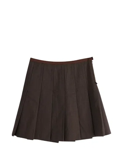 Pre-owned Marc Jacobs Vintage Pleated Wool Skirt In Brown