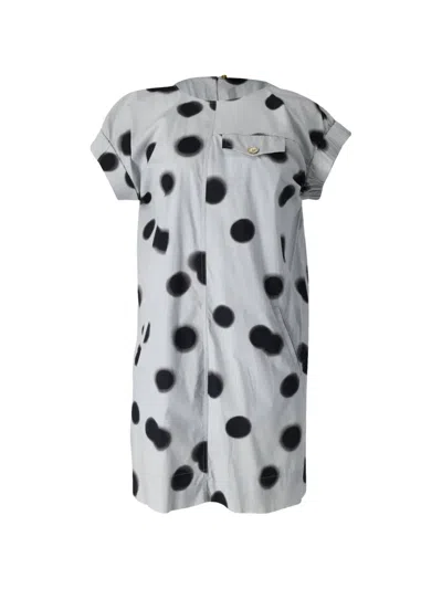 Pre-owned Marc Jacobs Vintage Polka-dot Button Dress In White