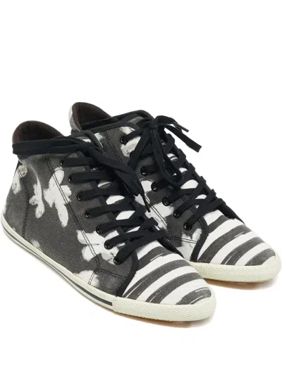 Pre-owned Marc Jacobs Vintage Polka Dot Canvas Sneakers In Gray