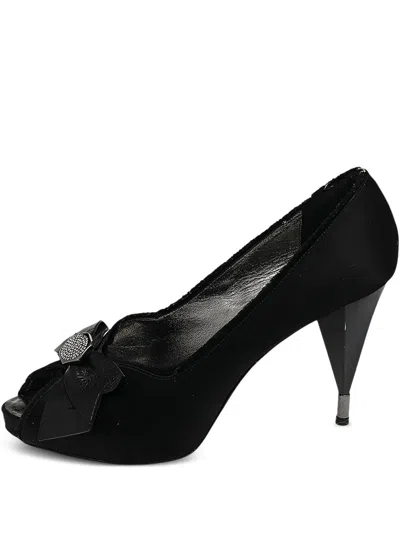 Pre-owned Marc Jacobs Vintage  100mm Bow-detailed Peep-toe Pumps