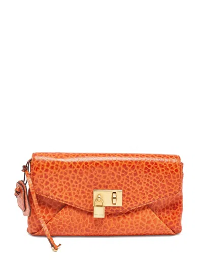 Pre-owned Marc Jacobs Vintage  Flap Lock Clutch Bag In Orange