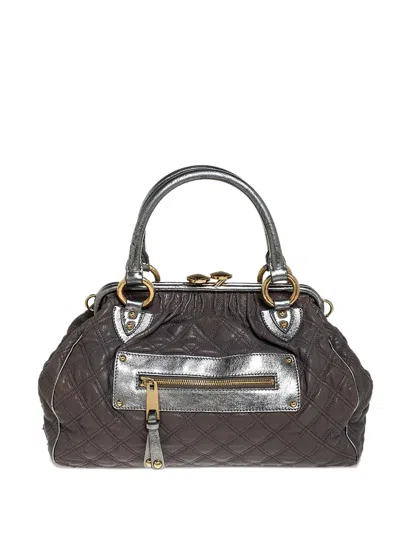 Pre-owned Marc Jacobs Vintage  Quilted Leather Tote Bag In Gray