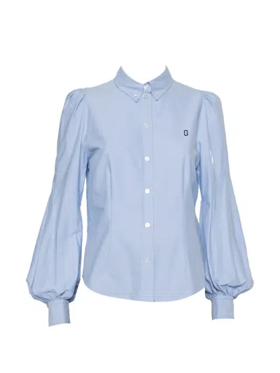 Pre-owned Marc Jacobs Vintage Puff-sleeve Cotton Shirt In Blue