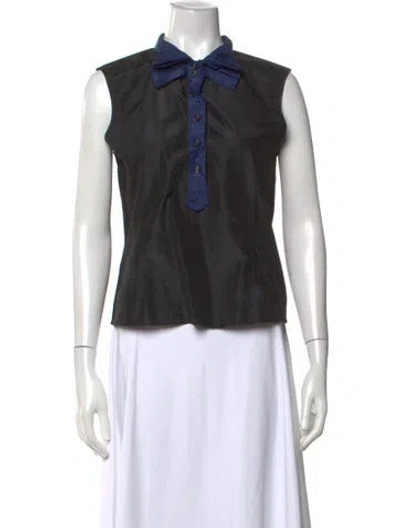 Pre-owned Marc Jacobs Vintage Silk Button-up Top In Black