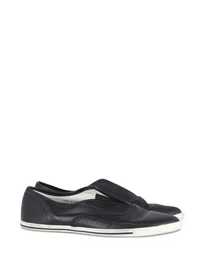 Pre-owned Marc Jacobs Vintage Slip-on Leather Sneakers In Black