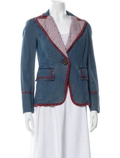 Pre-owned Marc Jacobs Vintage Striped Blazer In Blue