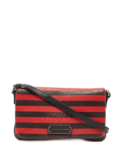 Pre-owned Marc Jacobs Vintage Striped Leather Cross Body Bag In Red