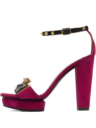 Pre-owned Marc Jacobs Vintage Stud-embellished Heeled Sandals In Purple