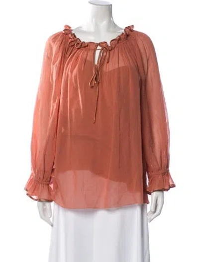 Pre-owned Marc Jacobs Vintage Tie Neck Blouse In Orange