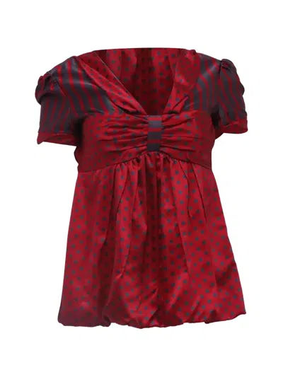 Pre-owned Marc Jacobs Vintage V-neck Blouse In Red