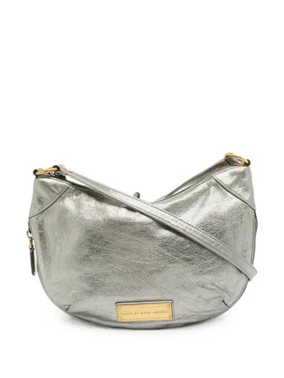 Pre-owned Marc Jacobs Vintage Washed Up Leather Crossbody Bag In Silver