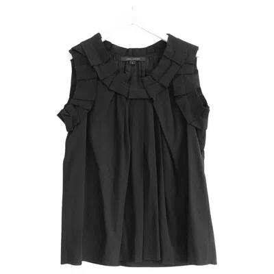 Pre-owned Marc Jacobs Vintage Women's Black Cotton Ruffle Blouse, 2000s