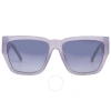 Marc Jacobs Violet Shaded Rectangular Ladies Sunglasses Marc 646/s 0b1p/dg 57 In Grey / Violet