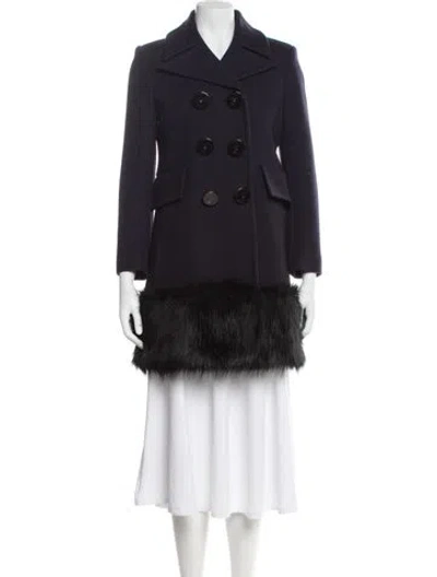 Pre-owned Marc Jacobs Virgin Wool Coat In Blue