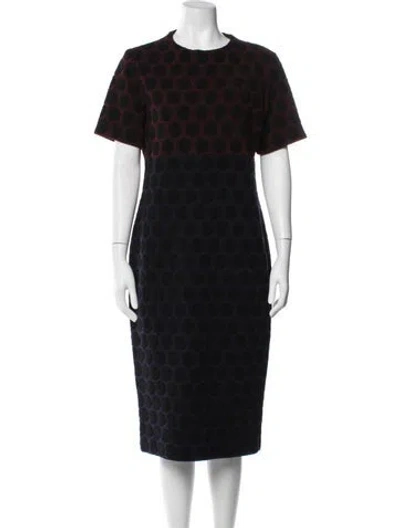 Pre-owned Marc Jacobs Virgin Wool Knee-length Dress In Burgundy