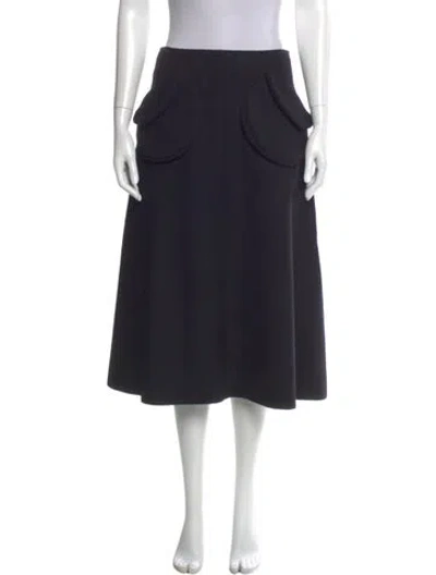 Pre-owned Marc Jacobs Virgin Wool Midi Length Skirt In Black