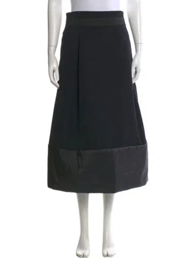 Pre-owned Marc Jacobs Virgin Wool Midi Length Skirt In Black