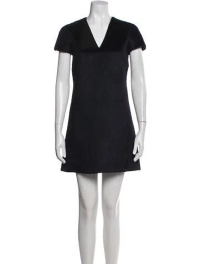 Pre-owned Marc Jacobs Virgin Wool Mini Dress In Blue