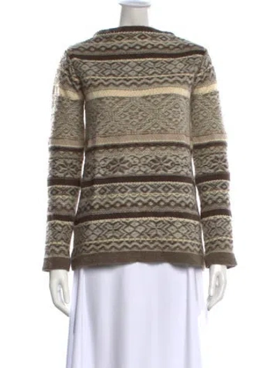 Pre-owned Marc Jacobs Virgin Wool Patterned Sweater In Brown