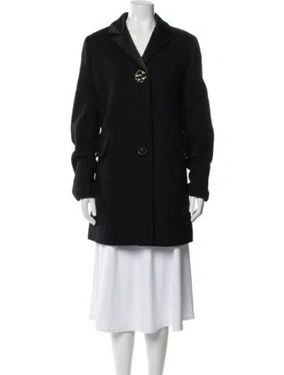 Pre-owned Marc Jacobs Virgin Wool Peacoat In Black