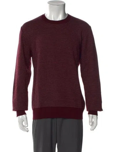 Pre-owned Marc Jacobs Virgin Wool Striped Pullover In Burgundy