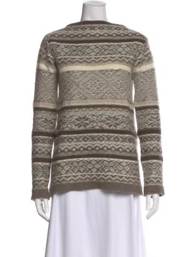 Pre-owned Marc Jacobs Virgin Wool Striped Sweater In Brown