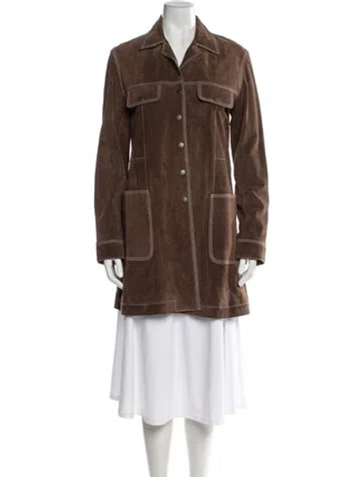 Pre-owned Marc Jacobs Virgin Wool Trench Coat In Brown