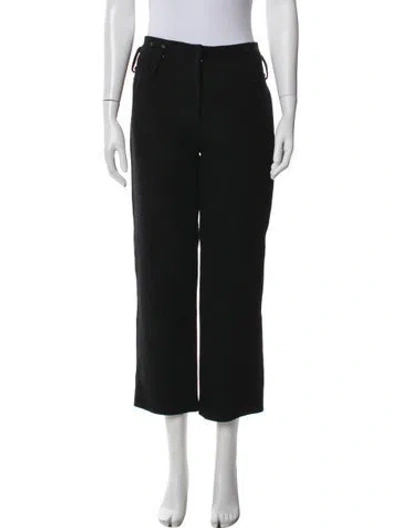 Pre-owned Marc Jacobs Virgin Wool Wide Leg Pants In Black