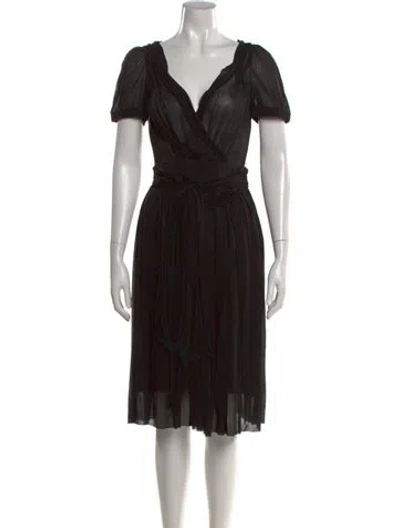Pre-owned Marc Jacobs V-neck Knee-length Dress In Black
