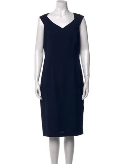 Pre-owned Marc Jacobs V-neck Knee-length Dress In Blue