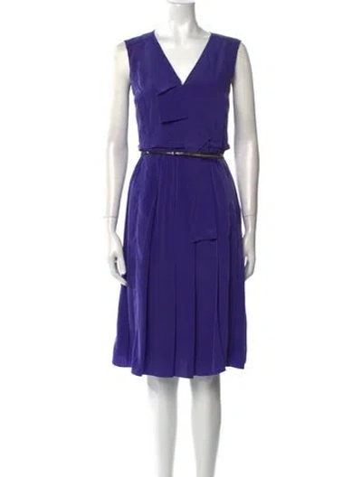 Pre-owned Marc Jacobs V-neck Knee-length Dress In Purple