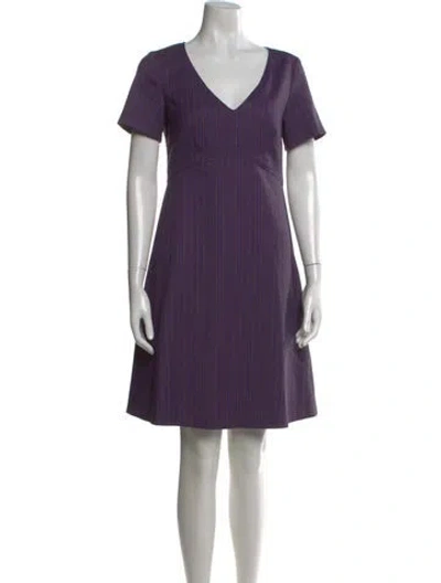 Pre-owned Marc Jacobs V-neck Knee-length Dress In Purple