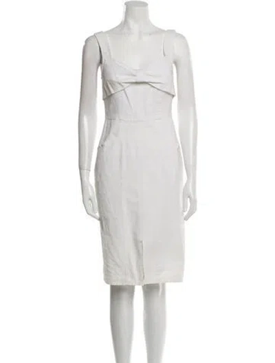 Pre-owned Marc Jacobs V-neck Knee-length Dress In White