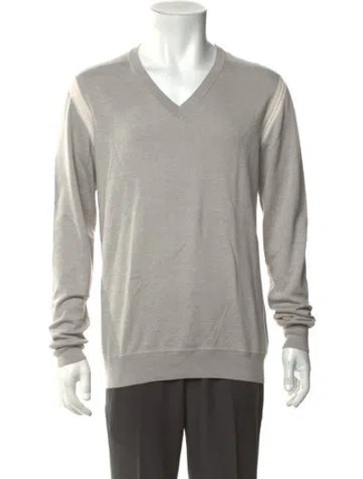 Pre-owned Marc Jacobs V-neck Long Sleeve Pullover In Grey