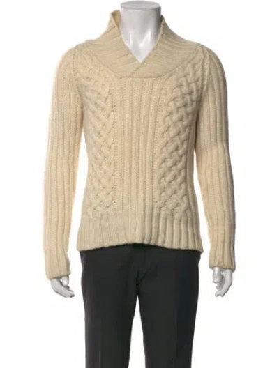 Pre-owned Marc Jacobs V-neck Long Sleeve Pullover In Neutrals