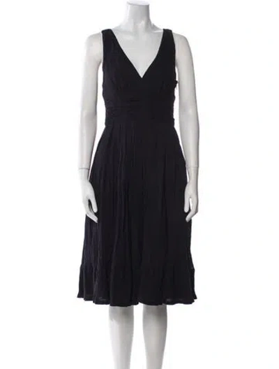 Pre-owned Marc Jacobs V-neck Midi Length Dress In Black