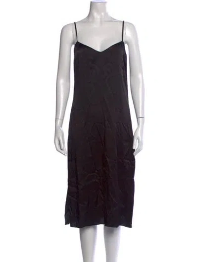 Pre-owned Marc Jacobs V-neck Midi Length Dress In Black