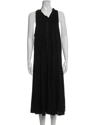 Pre-owned Marc Jacobs V-neck Midi Length Dress In Blue/purple