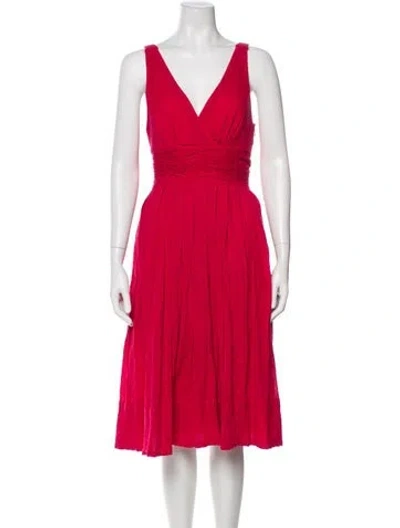 Pre-owned Marc Jacobs V-neck Midi Length Dress In Pink