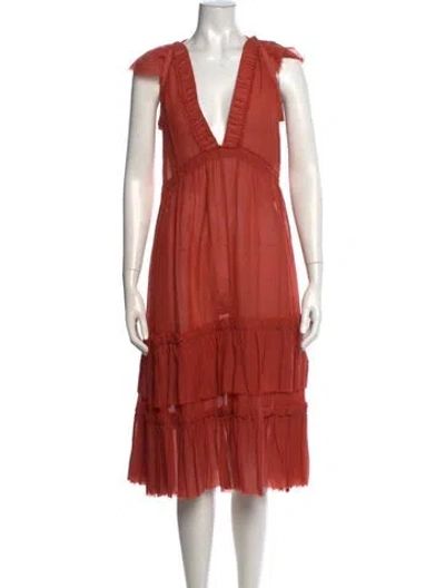 Pre-owned Marc Jacobs V-neck Midi Length Dress In Pink