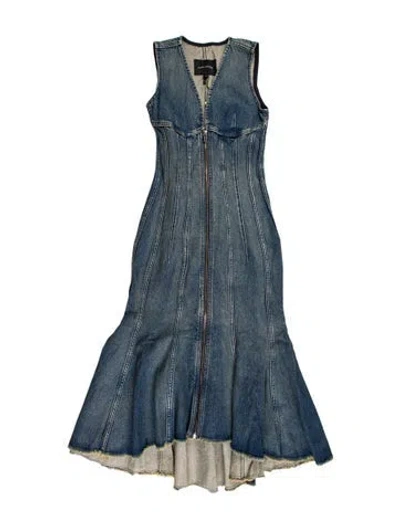 Pre-owned Marc Jacobs V-neck Midi Length Dress W/ Tags In Blue