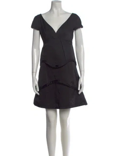 Pre-owned Marc Jacobs V-neck Mini Dress In Black