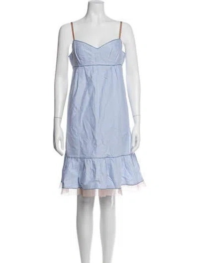 Pre-owned Marc Jacobs V-neck Mini Dress In Blue