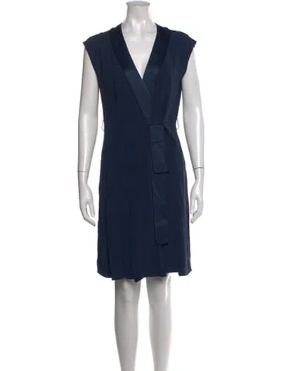 Pre-owned Marc Jacobs V-neck Mini Dress In Blue